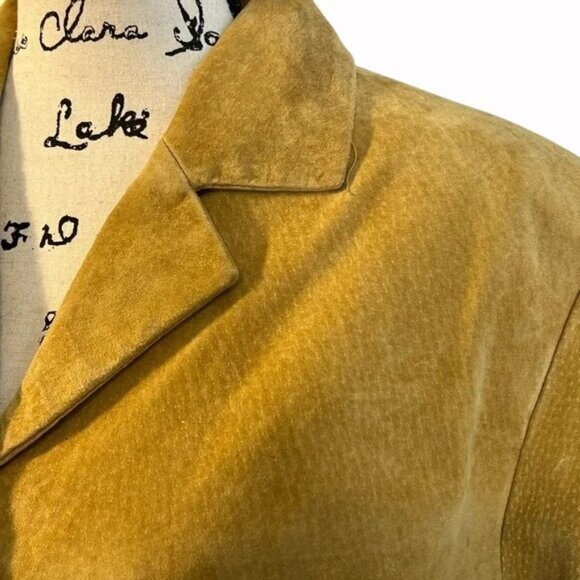 Stan Herman Studio M Medium Tan Leather Jacket 100% Leather Button Front Pockets - Picture 11 of 11